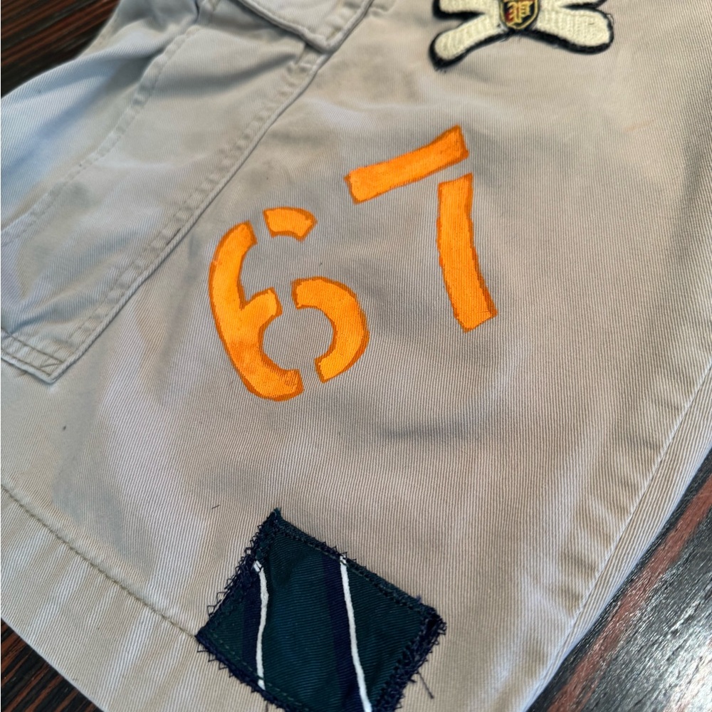 Ralph Lauren cargo firefighter tan canvas shorts P-Wing patches Men 30 waist - Picture 10 of 16